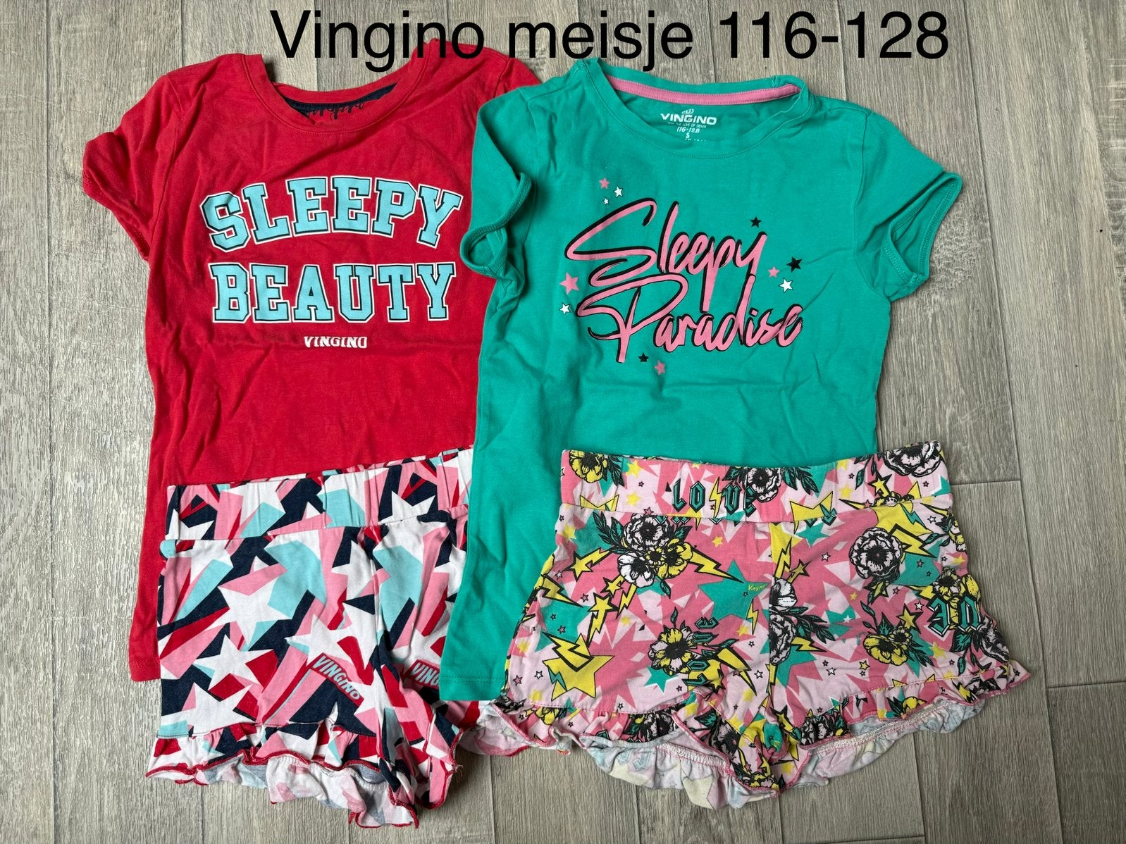 2 Vingino meisjes zomer pyjama 116-128, Ophalen of Verzenden, Zo goed als nieuw, Meisje, Nacht- of Onderkleding