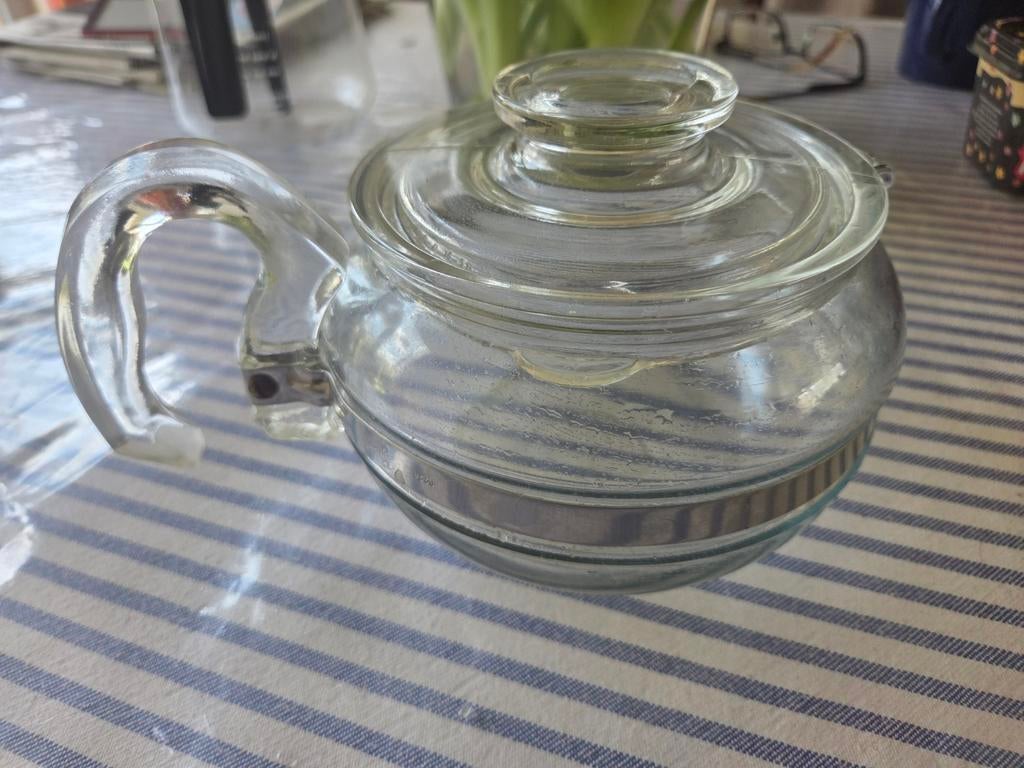 Pyrex glazen vintage 70 jaren theepot, Ophalen of Verzenden, Glas of Kopje