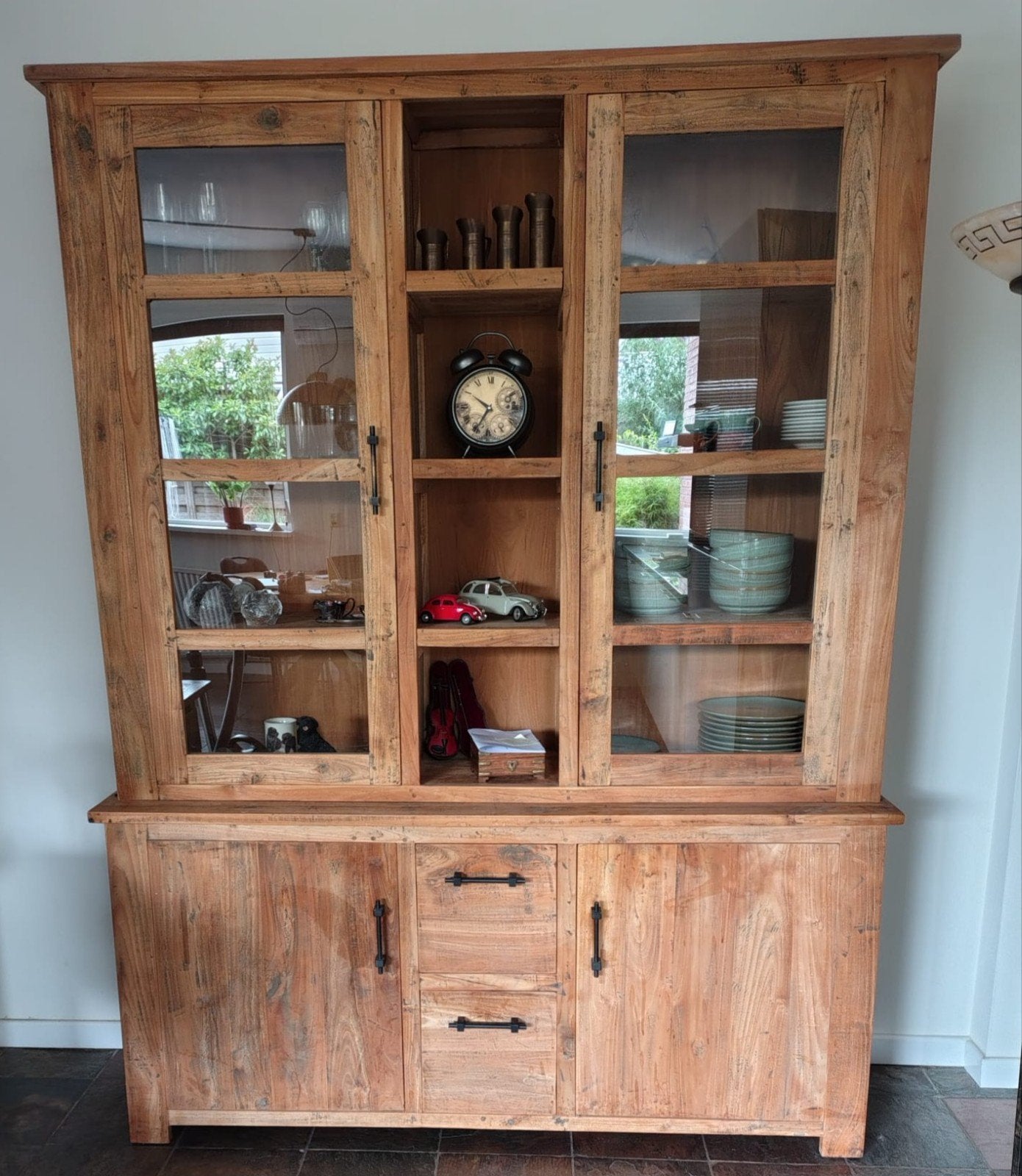 Tuda Teakhouten Dressoir en Buffetkast Set, Ophalen, Gebruikt, Modern, landelijk, 200 cm of meer