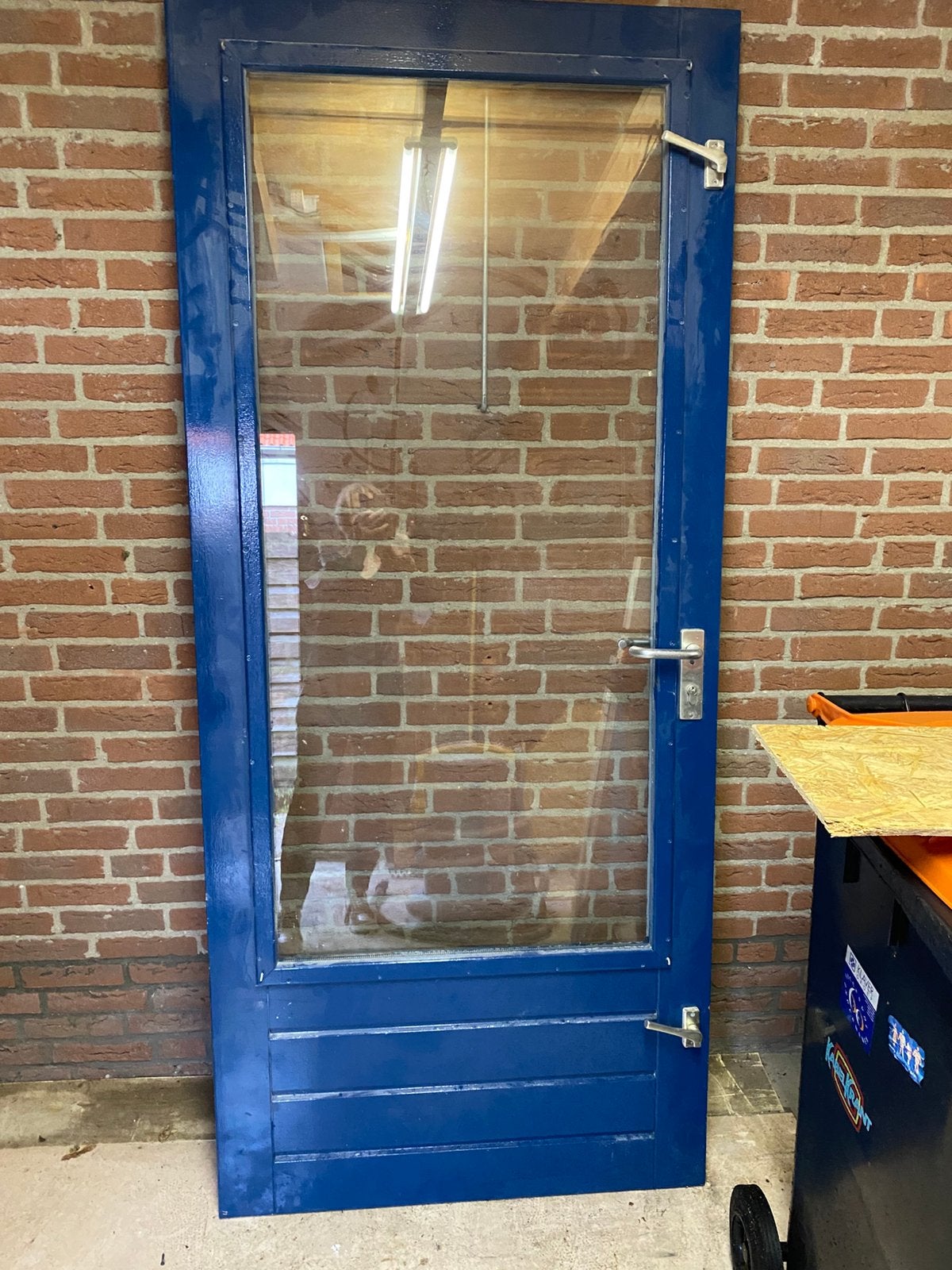 Hardhouten buitendeur, Ophalen, Gebruikt, Buitendeur, 200 tot 215 cm