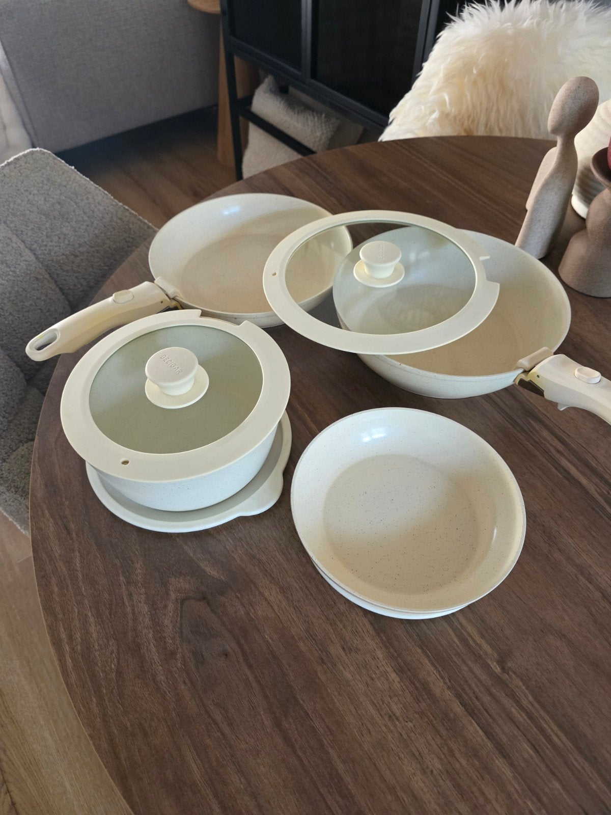 Becigar Pannenset 1 jaar oud - Met afneembare handvatten, Ophalen, Overige materialen, Gebruikt, Pannenset