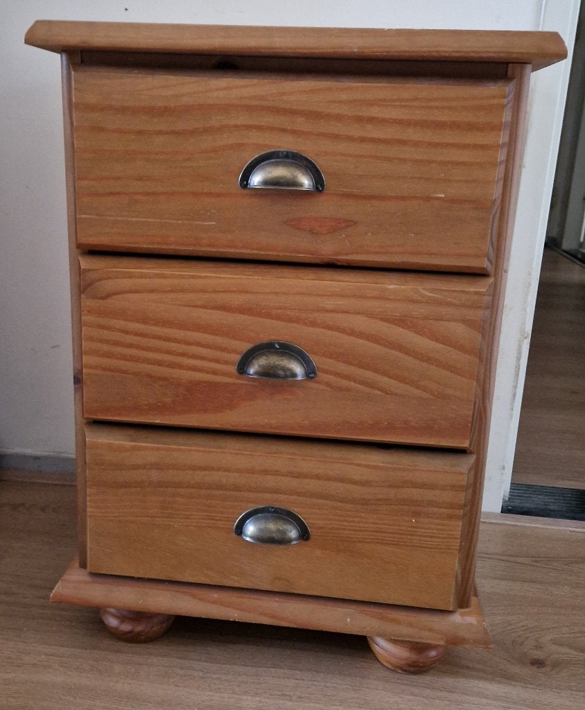 Grenen ladekast met 3 lades 43 x 39 x h60,5 cm *d, Ophalen, Minder dan 50 cm, Gebruikt, 3 of 4 laden