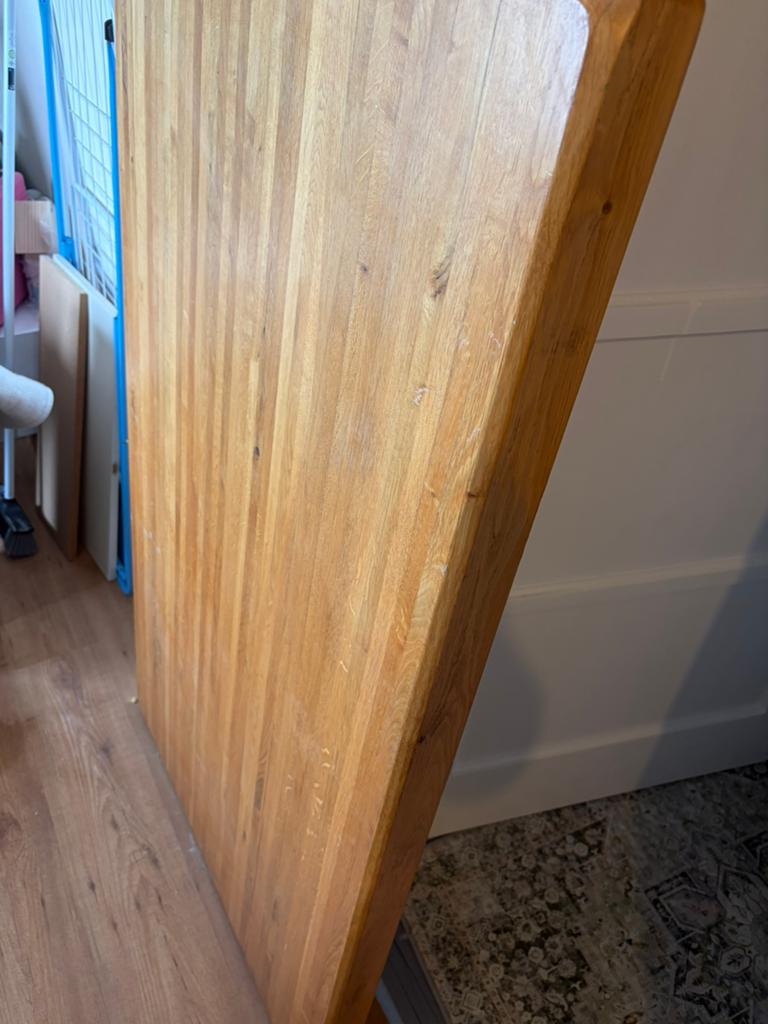 Eiken tafelblad 140x84 65mm dik, Huis en Inrichting, Tafelonderdelen, Eikenhout, Zo goed als nieuw, Rechthoekig, 50 tot 100 cm