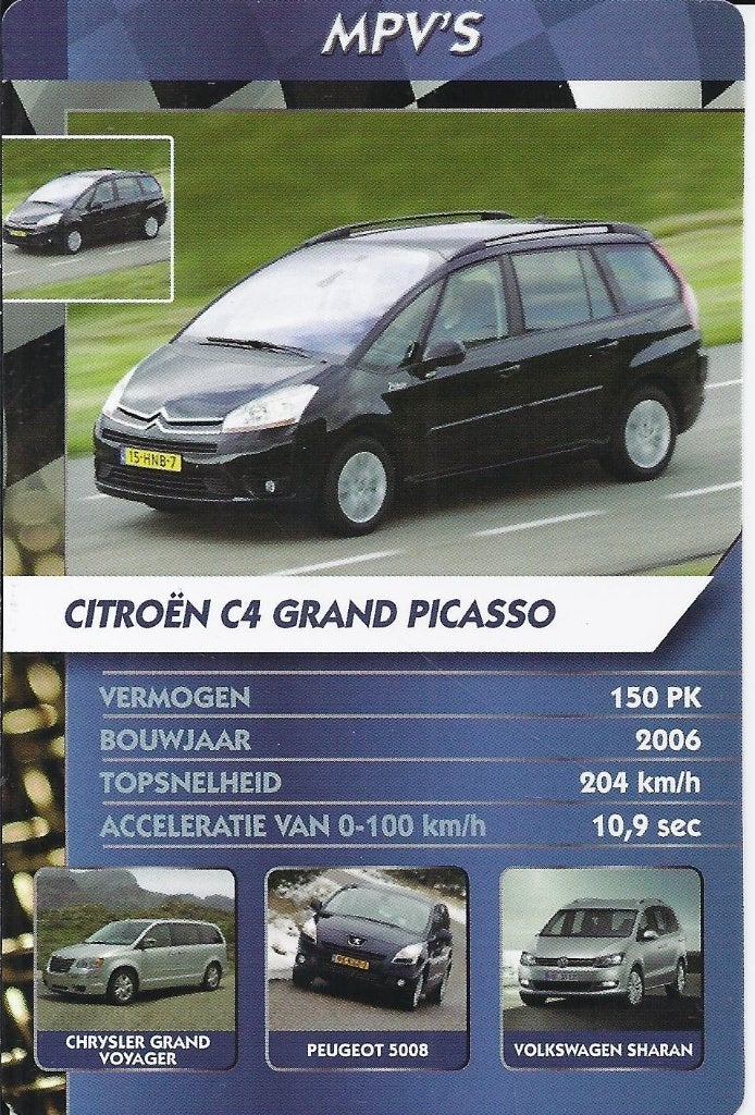 Kw27038 autokaartje citroen c4 grand picasso, Ophalen of Verzenden, Zo goed als nieuw, Auto's