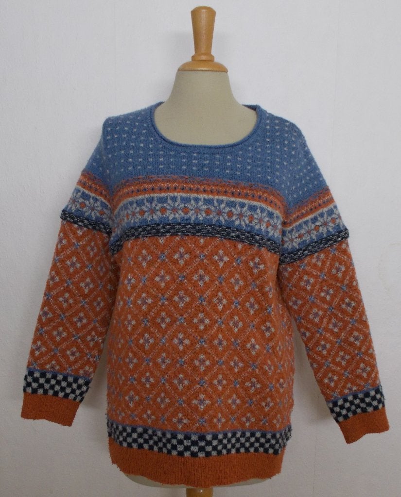 Aparte Noors/folklore look print trui van Weird Fish! M, Kleding | Dames, Verzenden, Gedragen, Maat 38/40 (M), Meerkleurig