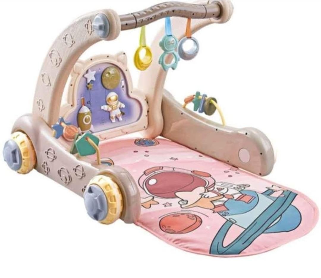 Eco Toys Roze 2-in-1 Activiteiten Speelkleed en Looptrainer, Ophalen