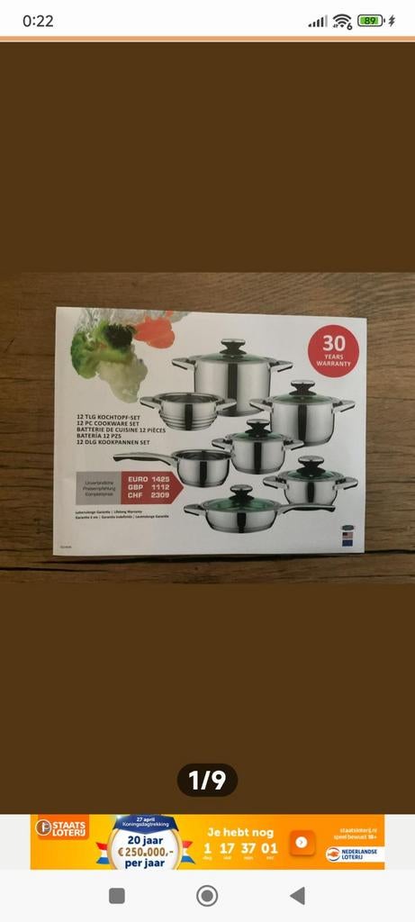 Pannenset Hoge kwaliteit, Ophalen of Verzenden, Nieuw, Rvs, Pannenset