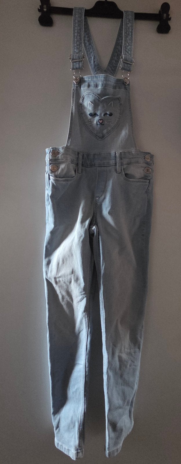 H&M Salopette met Kattenpatch - Maat 134, Ophalen of Verzenden, Gebruikt, H&M, Meisje