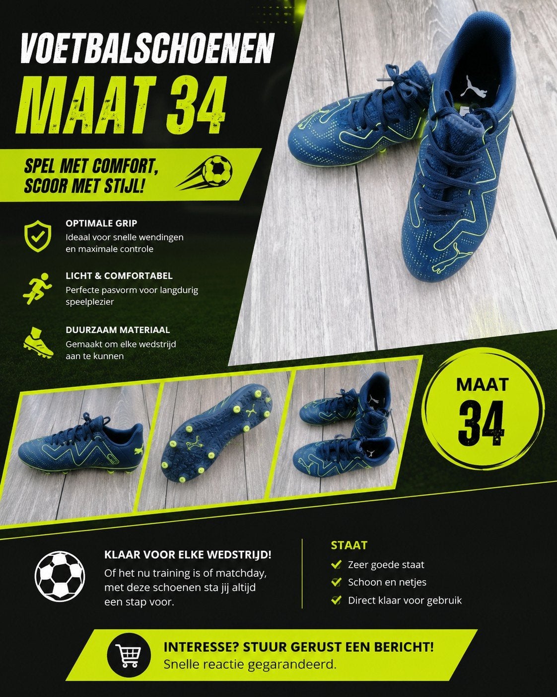 Puma voetbalschoenen Nieuw Maat 34, Maat XS of kleiner, Ophalen of Verzenden, Nieuw, Schoenen