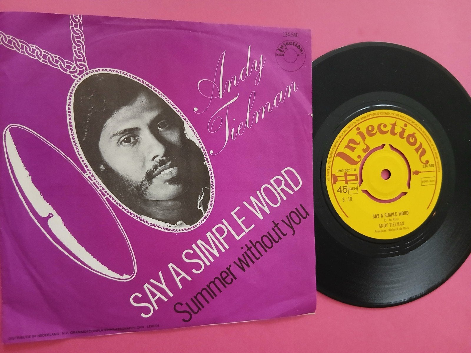VINYL SINGLE   ANDY TIELMAN    1971, Cd's en Dvd's, Ophalen of Verzenden, Zo goed als nieuw, Pop