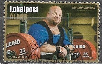 ALAND Lokalpostzegel Krachtsport - Gewichtheffen - 2014, Verzenden, Gestempeld, Sport