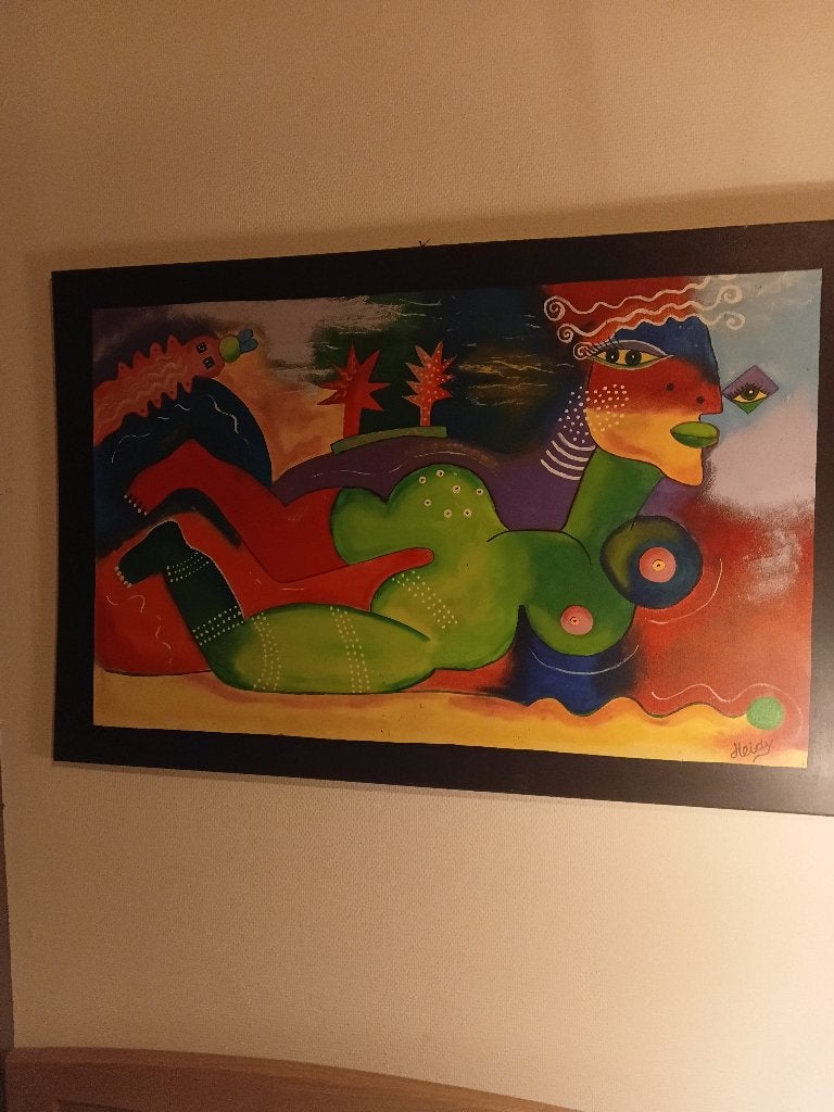 Schilderij abstrakt eigen fantasie zelf gemaakt, Ophalen