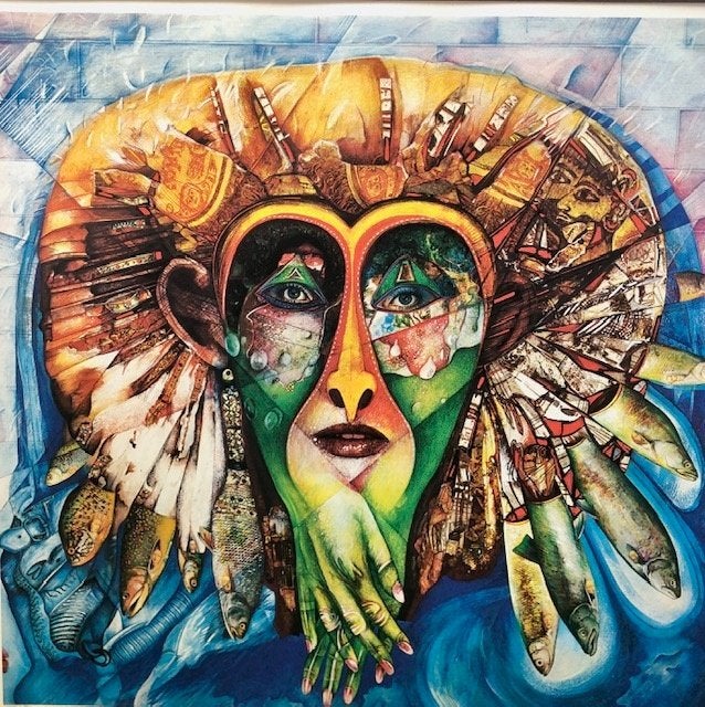 Zeefdruk Prinses van Atlantis, Paul Basart, Antiek en Kunst, Kunst | Litho's en Zeefdrukken, Zeefdruk, Origineel, Ophalen, Personages en Fantasiefiguren
