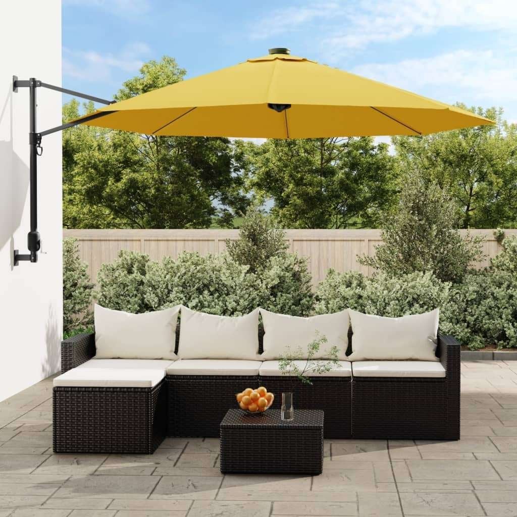 Wandparasol muurparasol parasol 290 cm + LED GRATIS BEZORGD!, Tuin en Terras, Parasols, Verstelbaar, Verzenden, Nieuw, 2 tot 3 meter