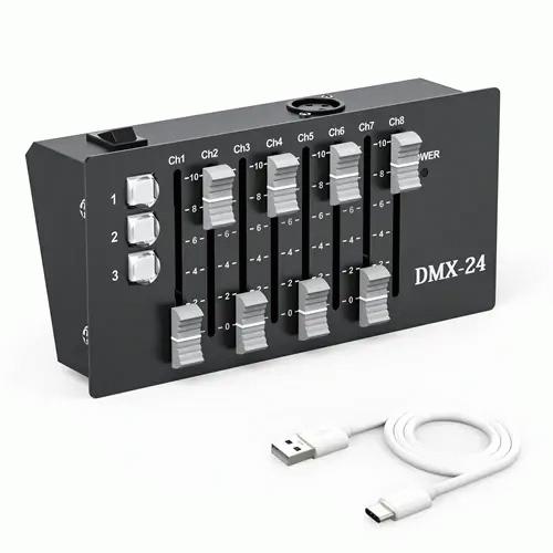 DJLicht DMX controller met accu 24 kanalen, Geluidgestuurd, ., Nieuw, Ophalen of Verzenden