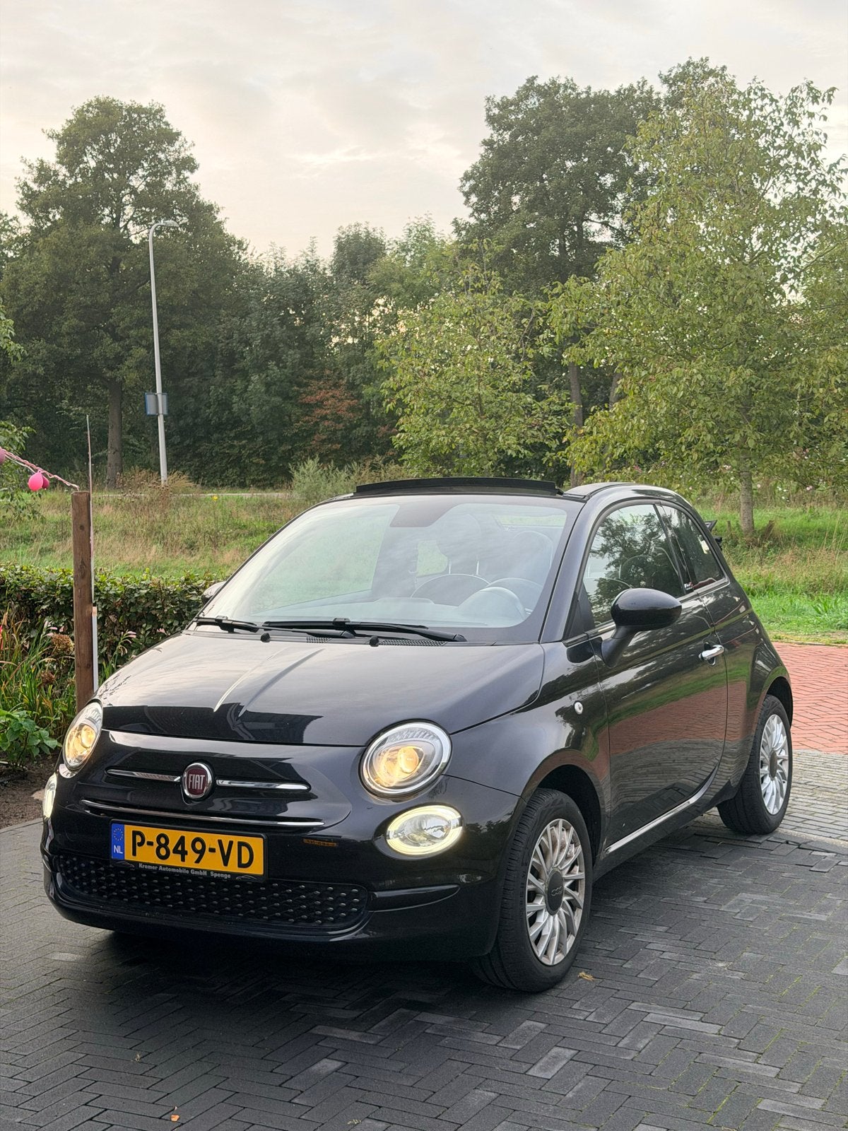 Fiat 500 1.2 69pk Start & Stop Dualogic 2019 Zwart Cabrio, Voorwielaandrijving, Stof, 4 cilinders, 4 stoelen