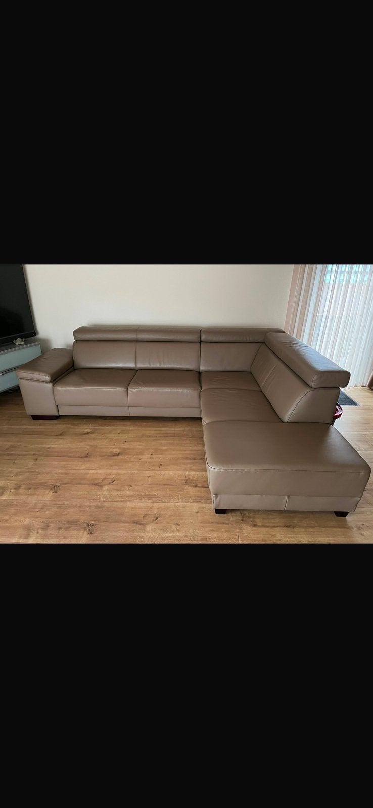 Bankstel met vaste sofa, Ophalen, Zo goed als nieuw, Leer