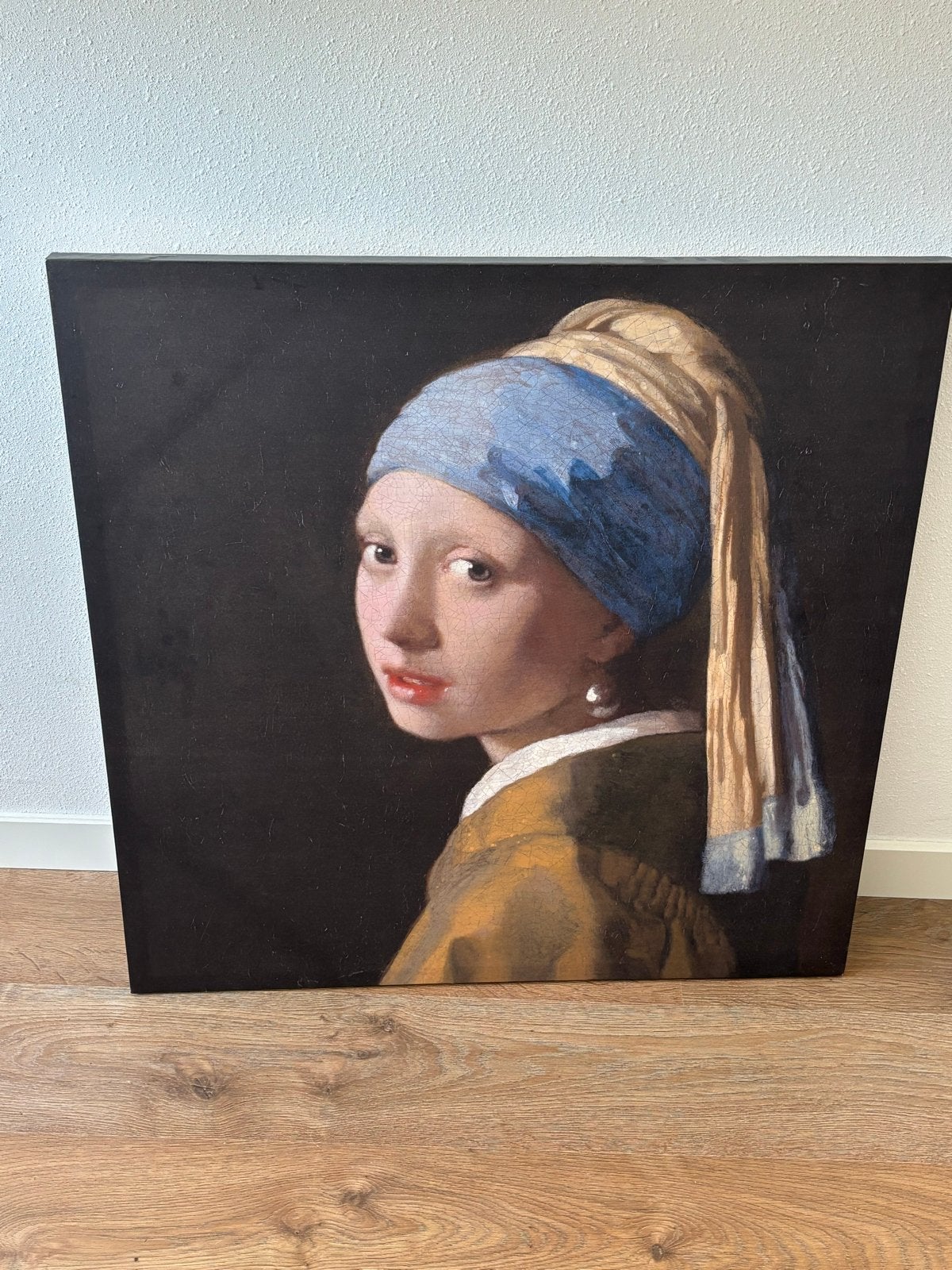 Meisje met de parel - Johannes Vermeer reproductie, Ophalen, Doek, Portret of Personen, Handgeschilderd