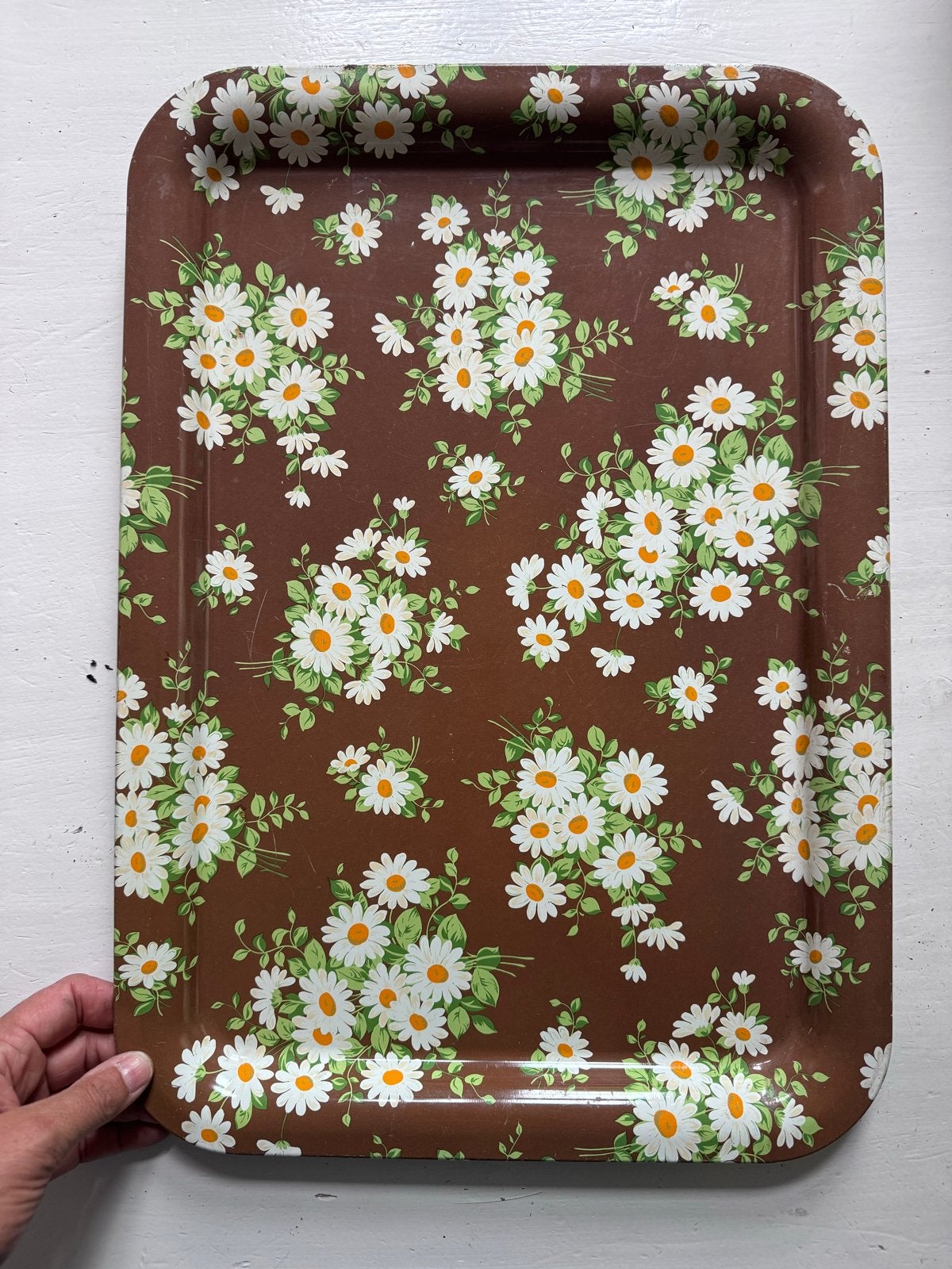 Vintage dienblad met madeliefjespatroon, Antiek en Kunst, Ophalen of Verzenden