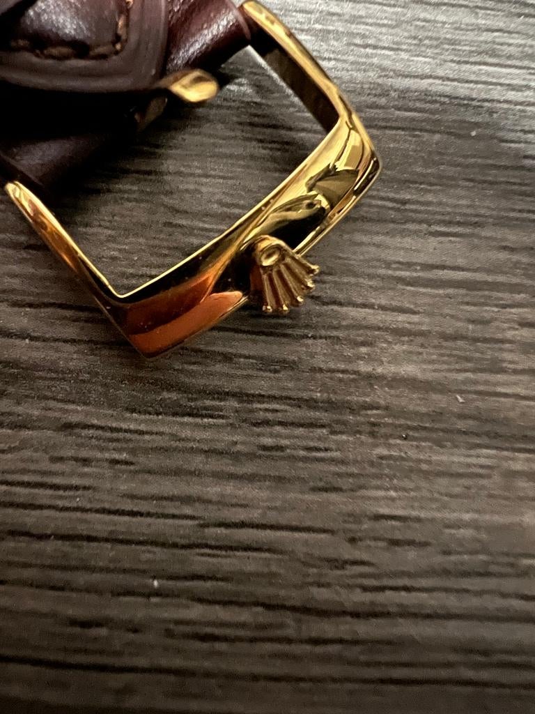 Rolex leren horlogeband 20 mm, gouden gesp Day-date NIEUW, Overige merken, Met bandje, Polshorloge, Ophalen of Verzenden