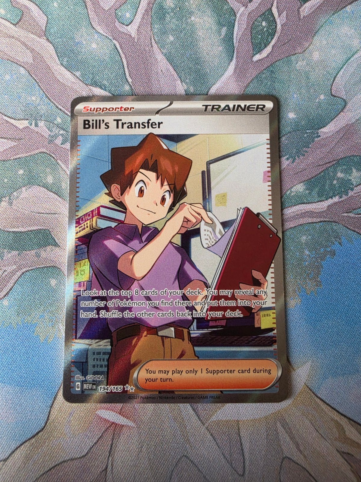 pokemon 151 bill's transfer full art trainer 194/165, Ophalen of Verzenden, Nieuw, Losse kaart, Foil