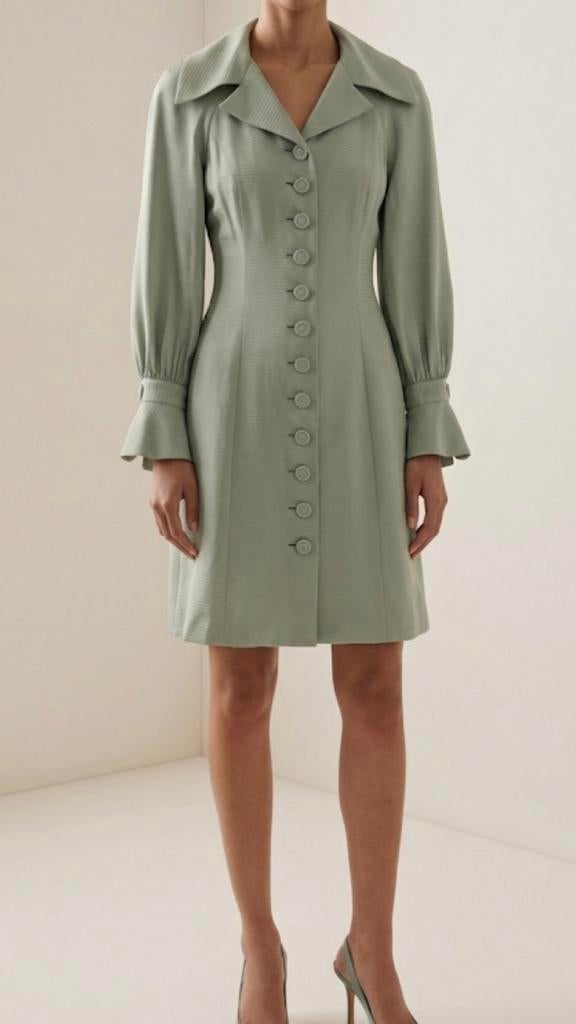 Archival Christian Dior Boutique 100% Zijde Coat-Dress, Ophalen of Verzenden, Gedragen