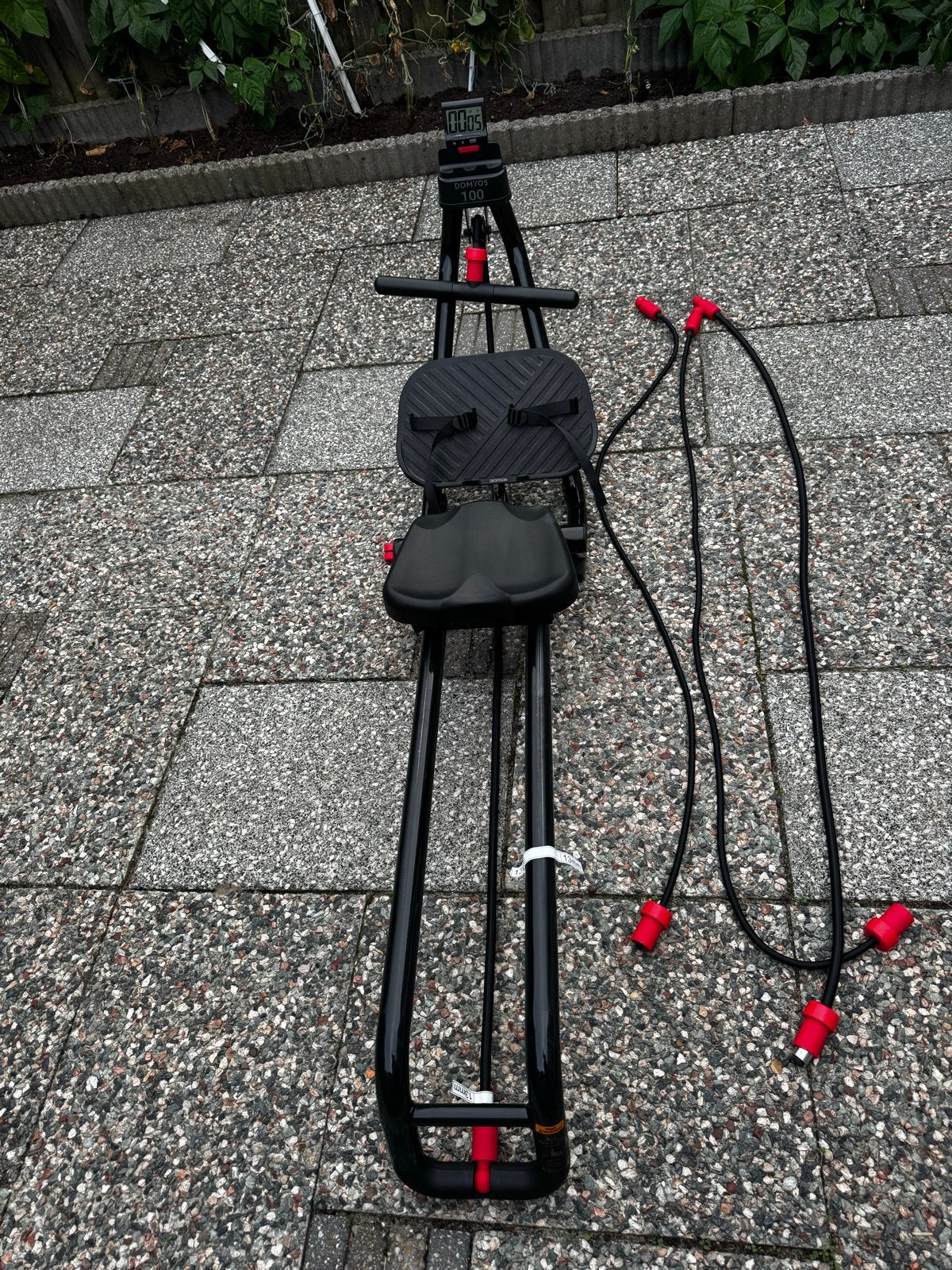 Domyos 100 Opvouwbare Roeitrainer met Gewichten, Sport en Fitness, Ophalen, Armen, Zo goed als nieuw, Metaal