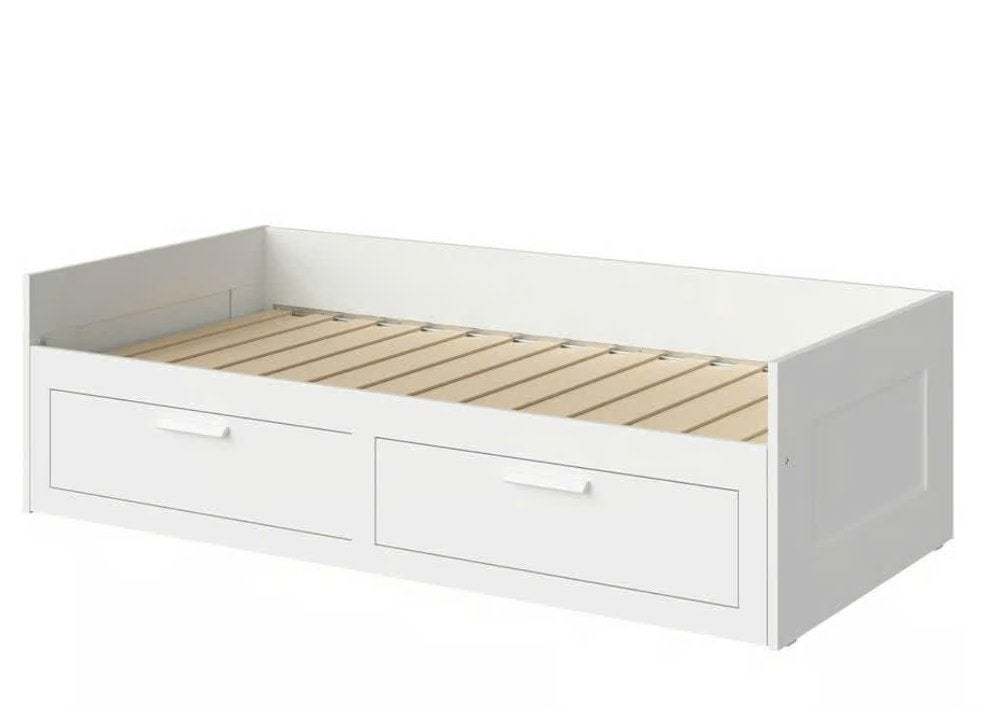 Ikea bed (1p-2p) met 2 lades, Huis en Inrichting, Ophalen, Gebruikt, Eenpersoons, Wit