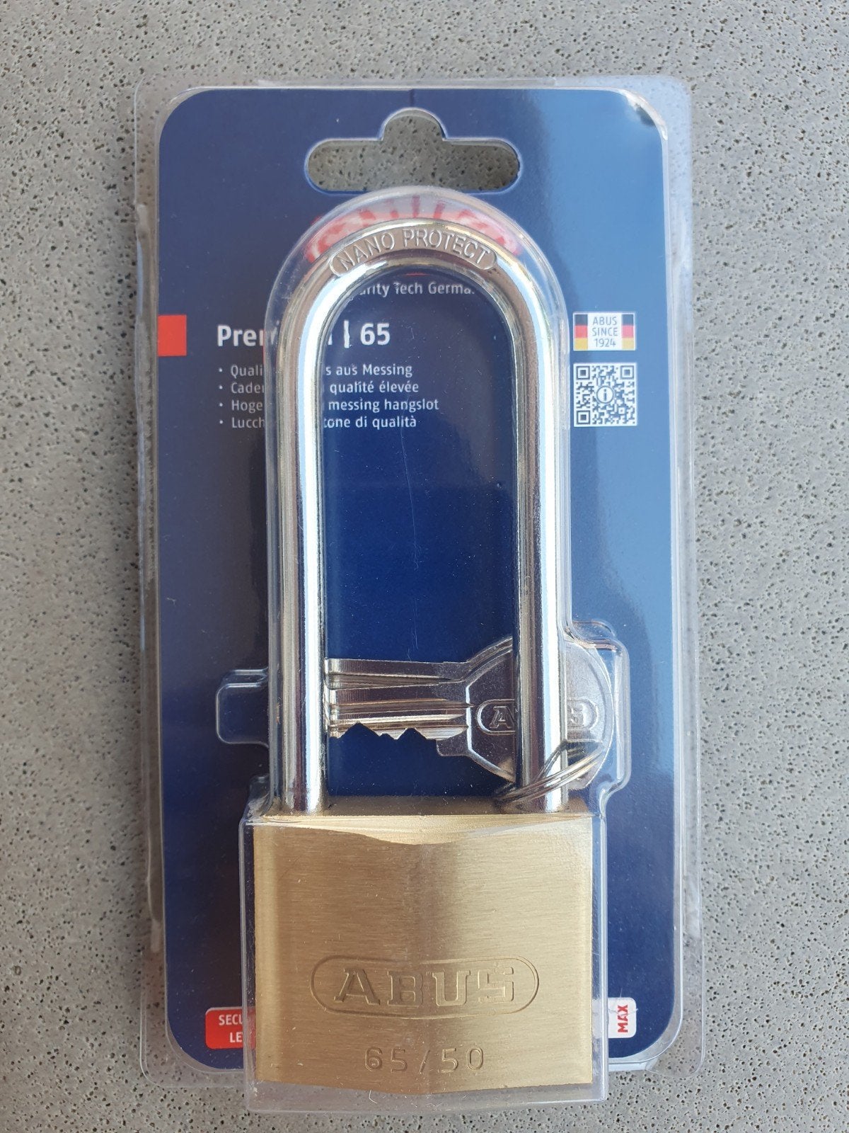 2x Hangslot Abus 65/50H B80, Ophalen of Verzenden, Nieuw, IJzer, Slot