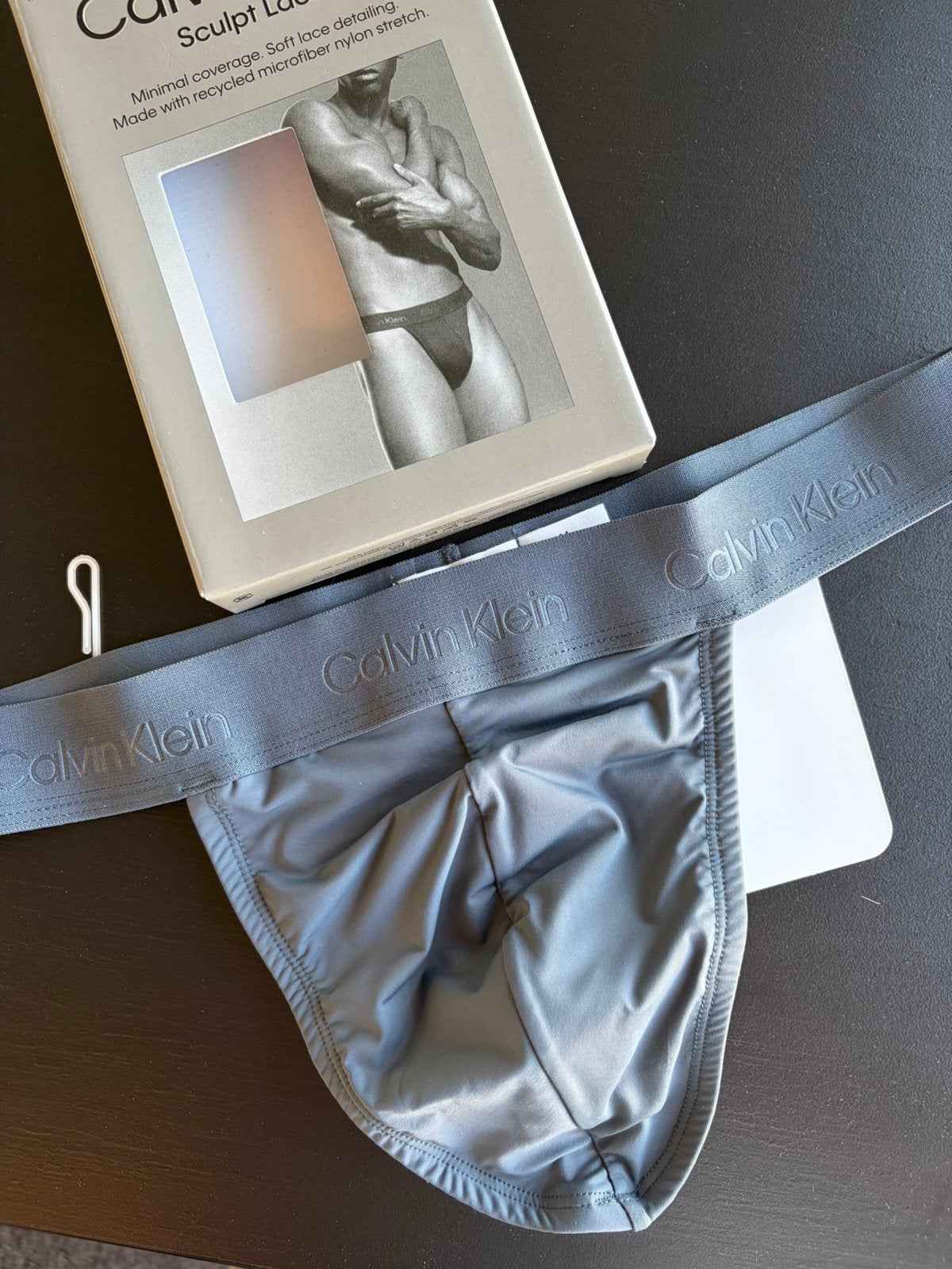 Calvin Klein Sculpt Lace Thong, Verzenden, Grijs, Slip