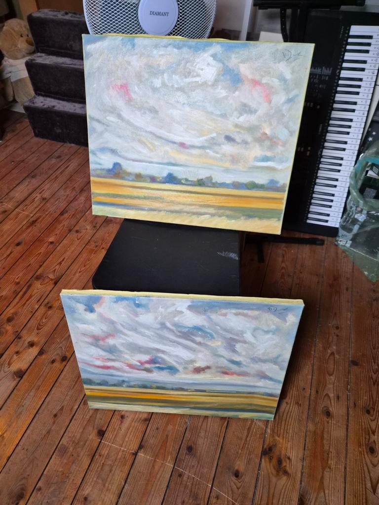 2 Schilderijen Richard Lee Barton - Landschap 1991, Antiek en Kunst, Ophalen of Verzenden