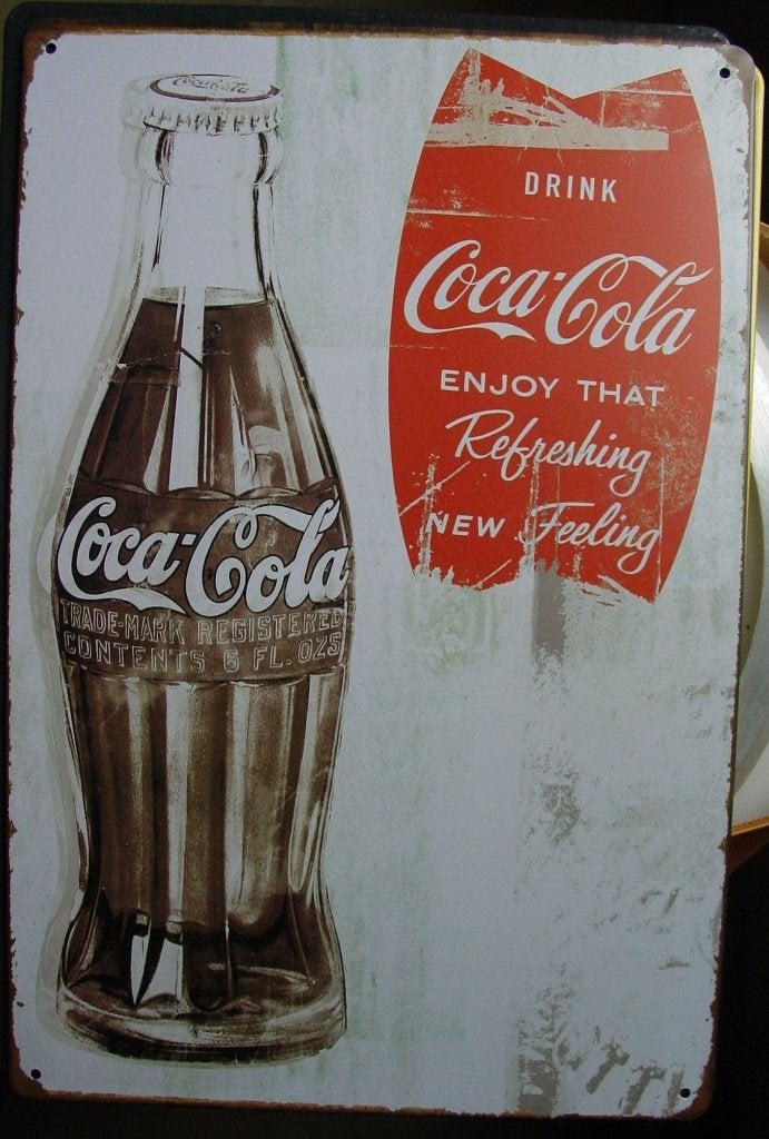 COCA-COLA REKLAME -METAAL-, Verzamelen, Merken en Reclamevoorwerpen, Ophalen of Verzenden, Reclamebord