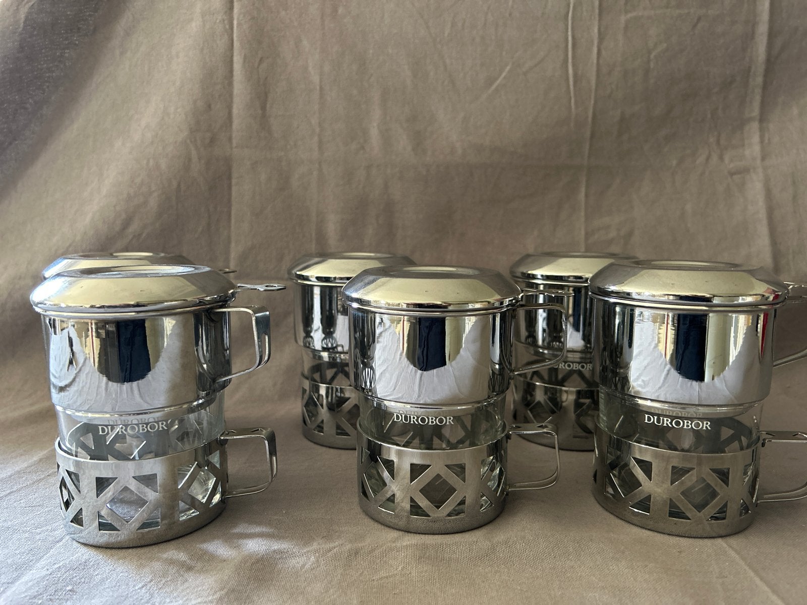 6 Durobor koffiefilters - RVS - Vintage, Ophalen of Verzenden
