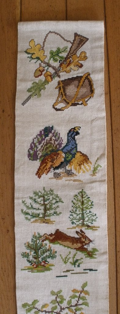 Borduurwerk dieren in de natuur - schellekoord / Jacht, Ophalen of Verzenden, Zo goed als nieuw, Handborduren, Overige typen