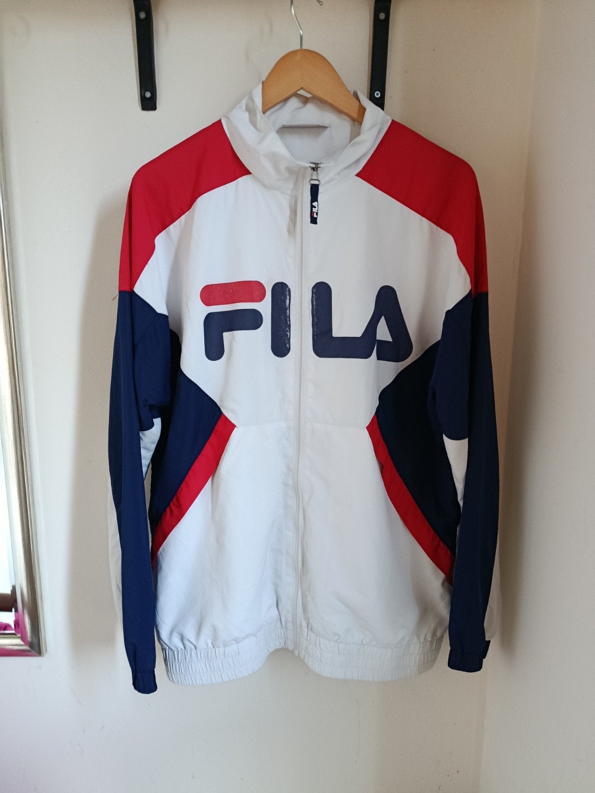 Fila oliviero vintage windbreaker, Ophalen, Fitness, Maat 48/50 (M), Wit