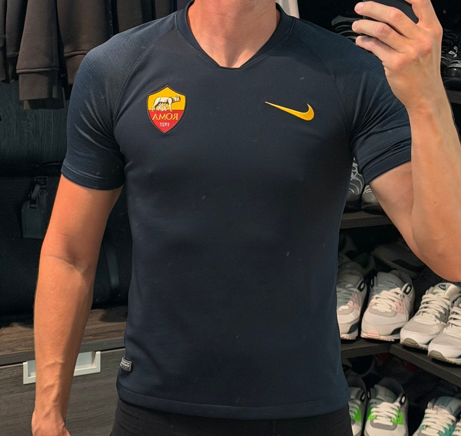 Nike AS Roma t shirt maat M voetbal, Voetbal, Gedragen, Verzenden, Maat 48/50 (M)