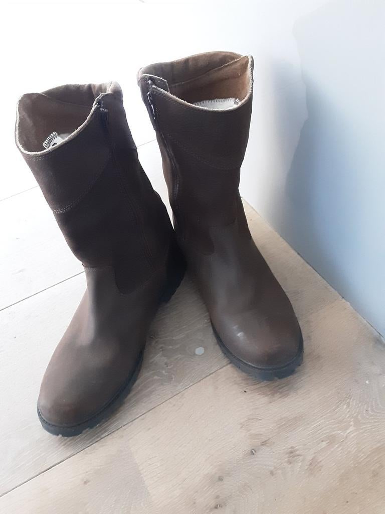 Bruine leren laarzen, Ophalen, Zo goed als nieuw, Bruin, Boots