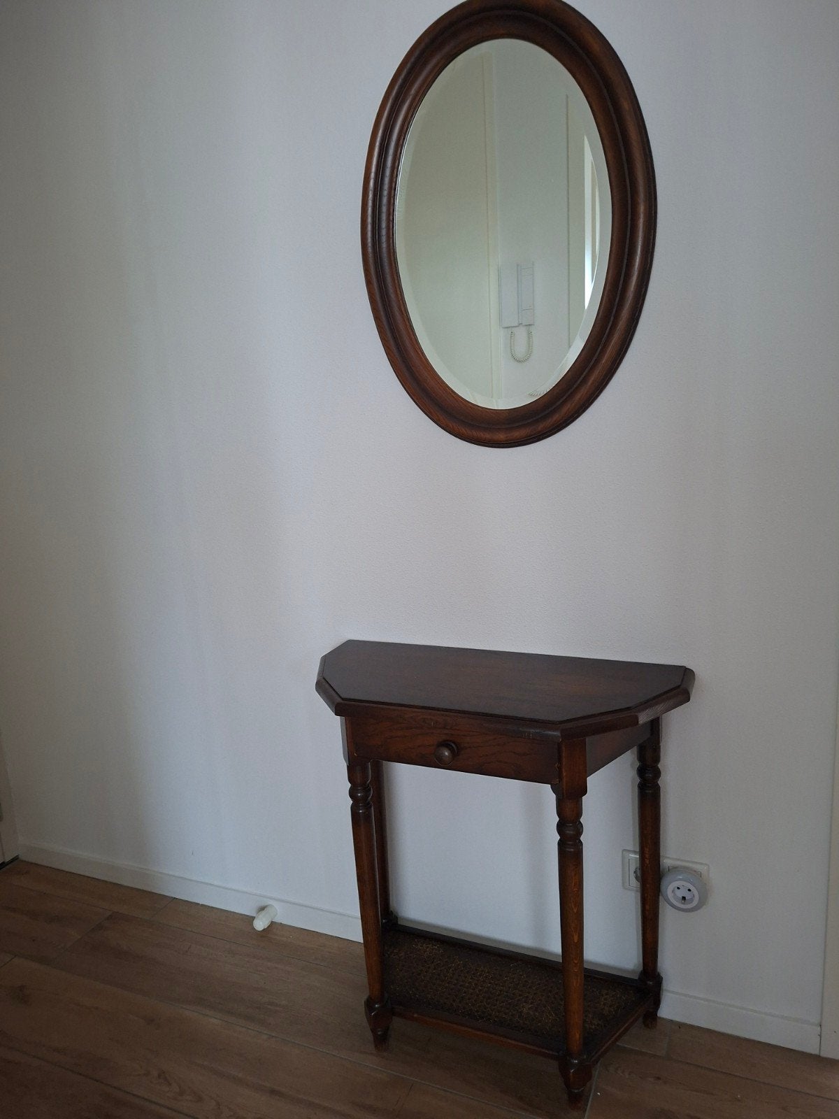 Haltafel met spiegel, Ophalen, Ovaal, 50 tot 100 cm, Minder dan 100 cm