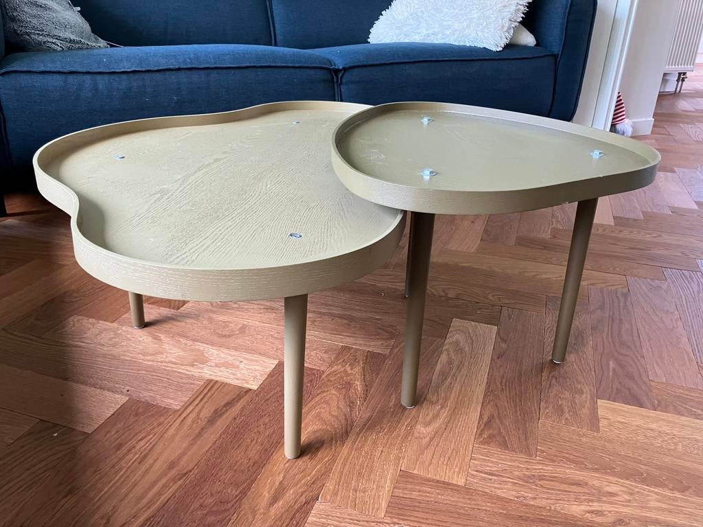2 salontafels, Huis en Inrichting, Tafels | Salontafels, Ophalen, Rond, 50 tot 100 cm, Zo goed als nieuw