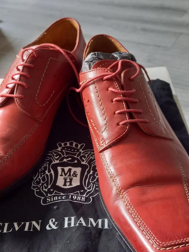Melvin & Hamilton rode veterschoenen, maat 45, Ophalen of Verzenden, Gedragen, Overige kleuren