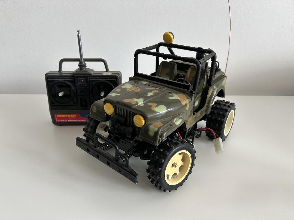 Vintage Protech Willy’s Super Warrior 1/10 rc auto, Elektro, Gebruikt, Auto offroad, Ophalen of Verzenden