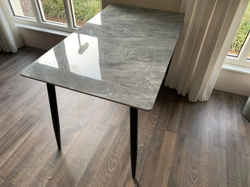 Keukentafel grijs keramiek 120 cm, Ophalen, 200 cm of meer, 50 tot 100 cm, Zo goed als nieuw