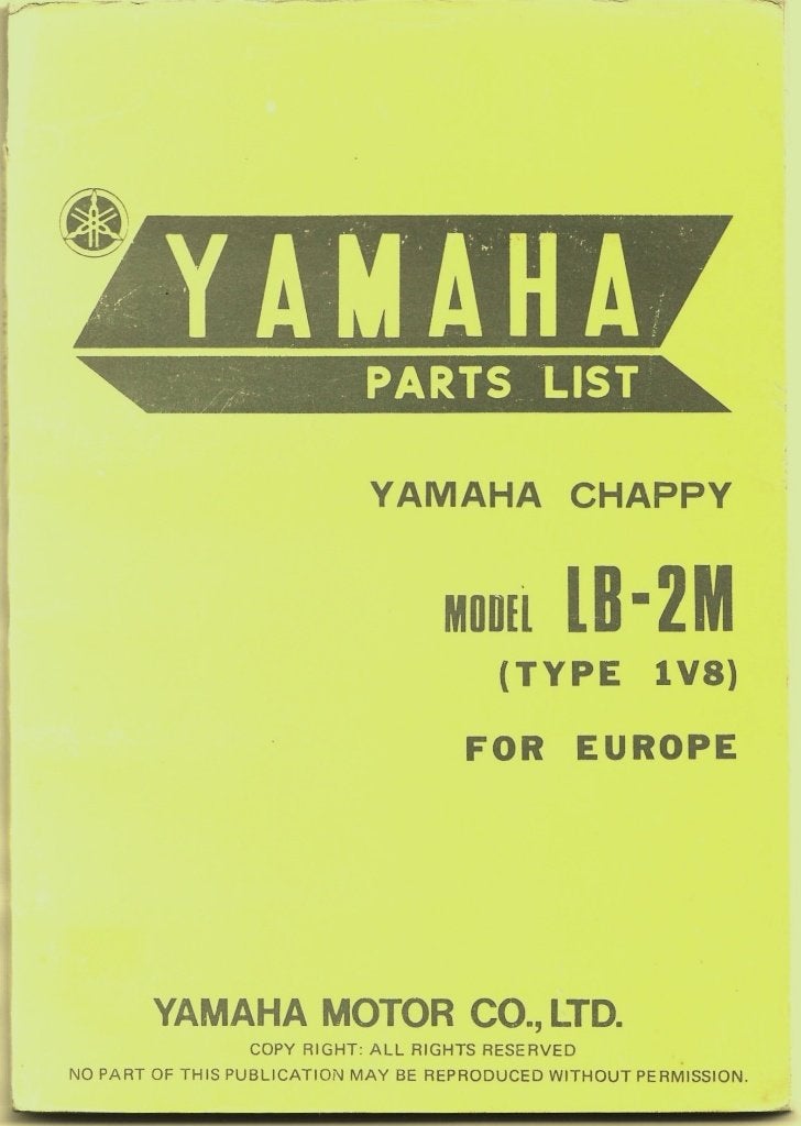 Yamaha Chappy Parts List LB-2M (7674z) bromfiets, Verzenden, Zo goed als nieuw