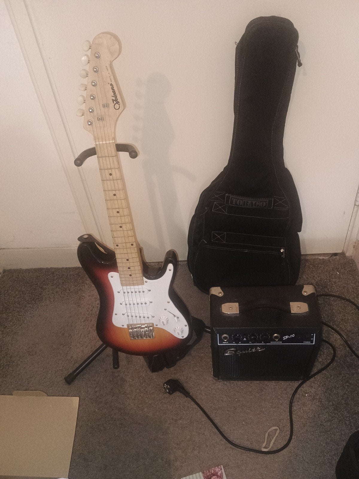 Complete Kinder Elektrische Gitaar Set met Squier Versterker, Muziek en Instrumenten, Gebruikt, Met versterker, Solid body, Ophalen