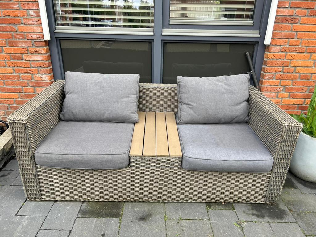 2-persoons wicker loungeset / loveseat voor buiten, Tuin en Terras, Tuinsets en Loungesets, Ophalen, Zo goed als nieuw, Wicker