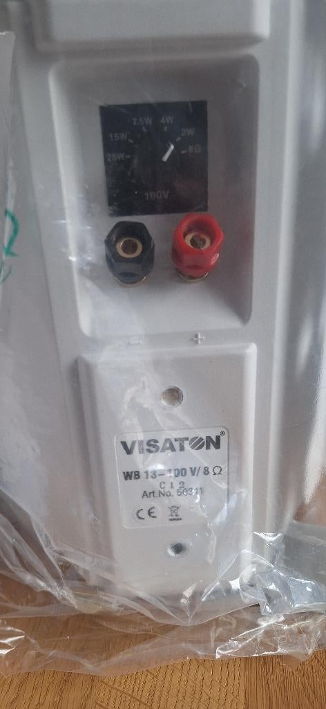 visaton wb 13 white 100v, Audio, Tv en Foto, Nieuw, Minder dan 60 watt, Front, Rear of Stereo speakers, Ophalen