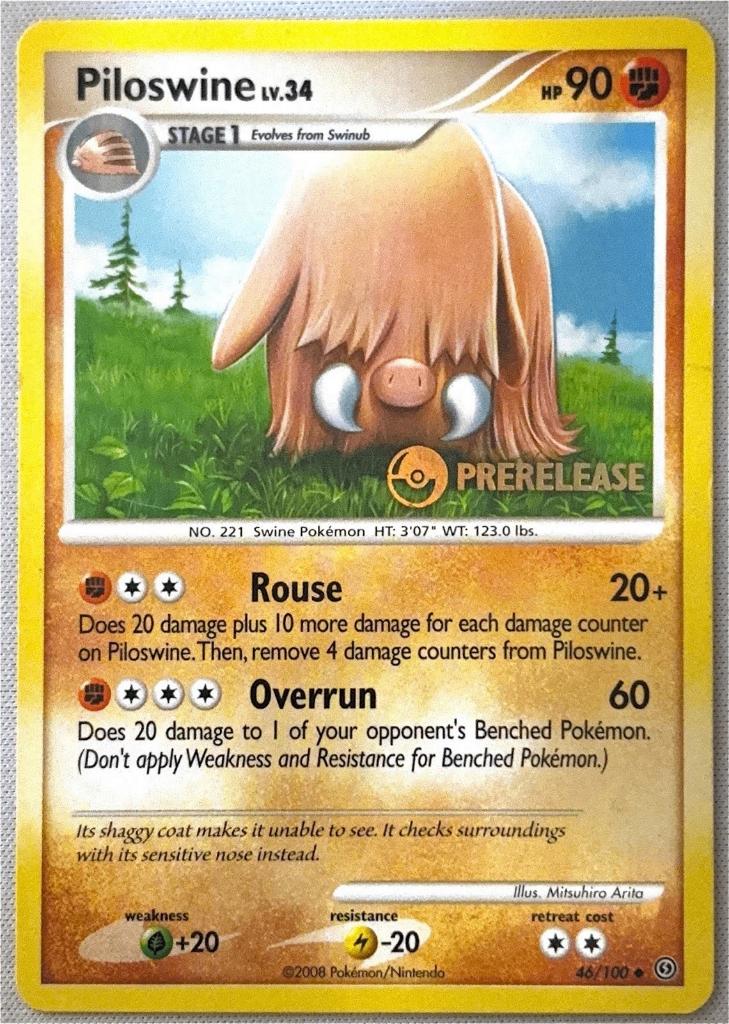 pokemon stormfront promo piloswine prerelease, Ophalen of Verzenden, Zo goed als nieuw, Losse kaart