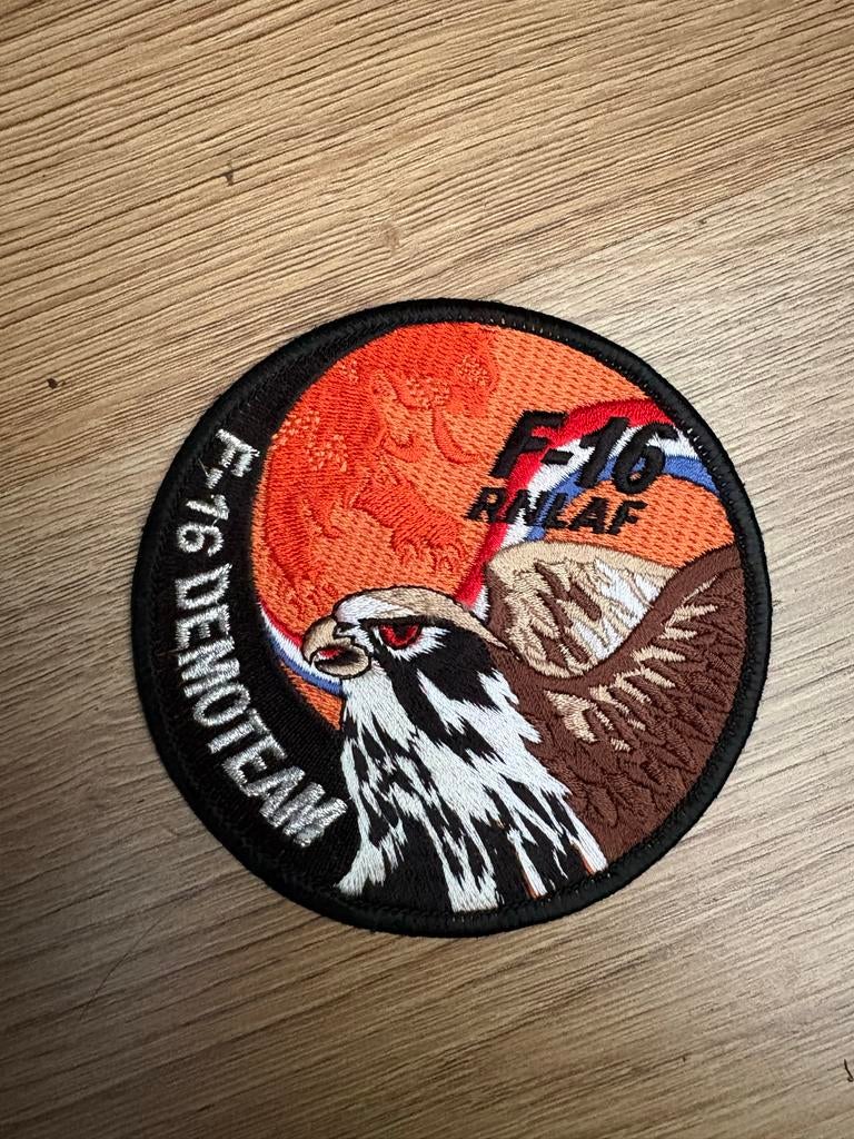 F-16 RNLAF Demoteam Patch, Ophalen of Verzenden, Zo goed als nieuw, Patch, Badge of Embleem