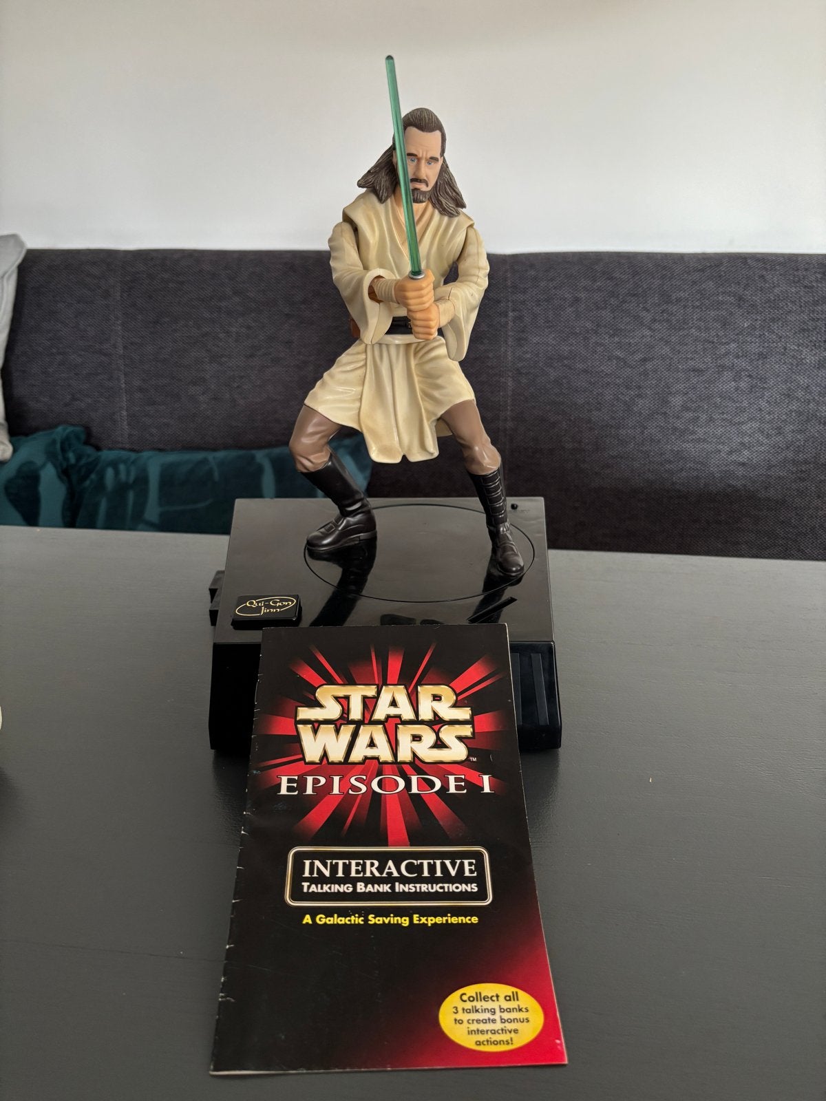 Star Wars Episode I Qui-Gon Jinn Interactieve Spaarpot, Ophalen of Verzenden, Gebruikt, Actiefiguurtje