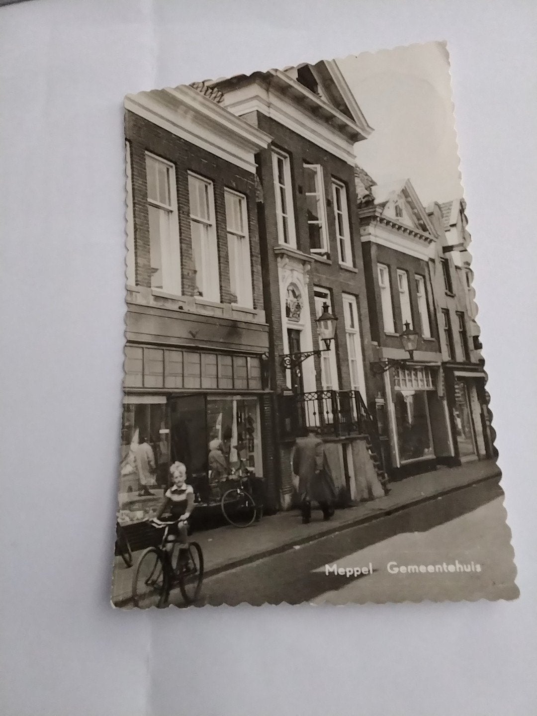 Oude Ansichtkaart Meppel Gemeentehuis - 1959, Ophalen of Verzenden, 1940 tot 1960, Gelopen, Drenthe